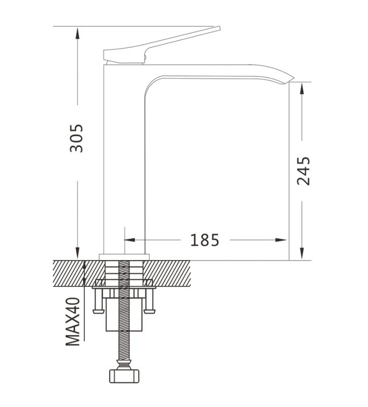 Cмеситель для раковины, золотой сатин S4011G SHEVANIK