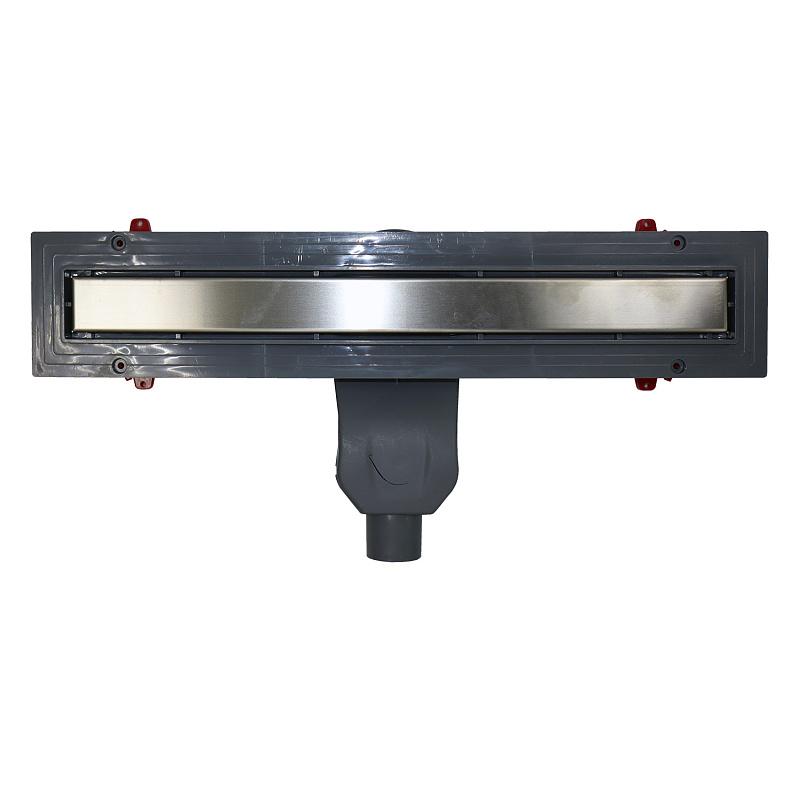 Водоотводящий пластиковый желоб AZARIO 550 мм с лотком под плитку (двухсторонняя решетка), с выходом