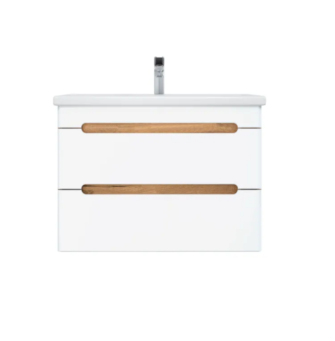 Тумба Diva 70 напольная Белая/Вотан, с умывальником Como 70