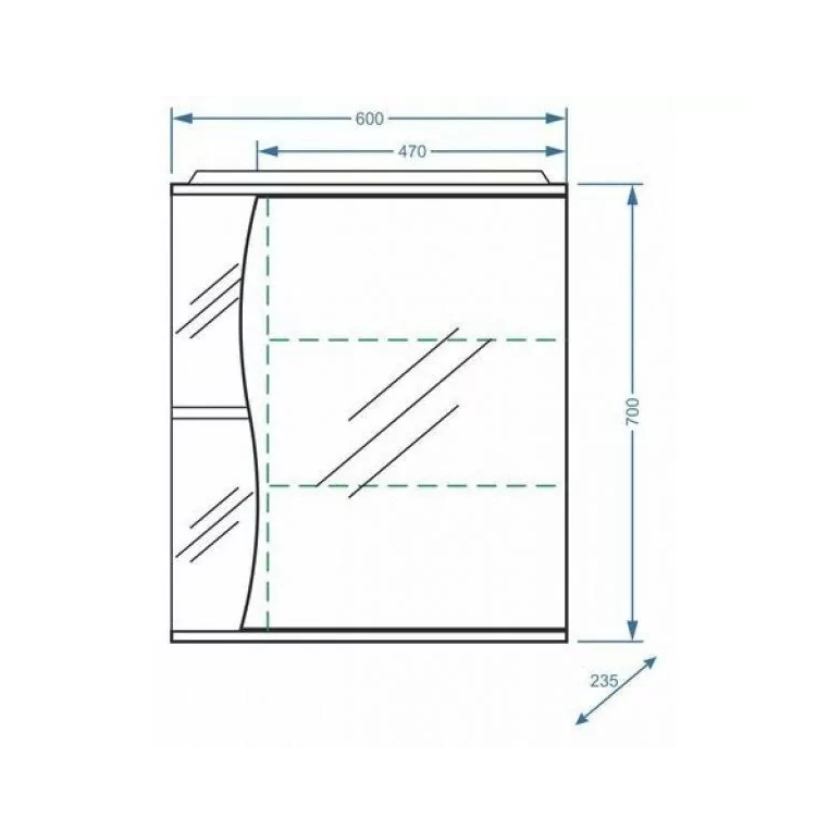 Зеркало-шкаф Stella Polar Волна Верея R 60 с подсветкой SP-00000048