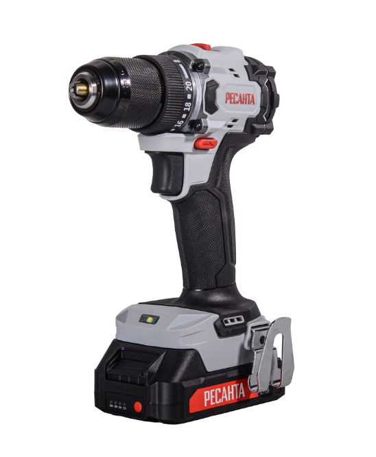 Дрель-шуруповерт аккумуляторная ДА-20-2ЛК-БП (2,0 А/ч) (бесщеточный двигатель, 70Нм) ЕА+ Ресанта