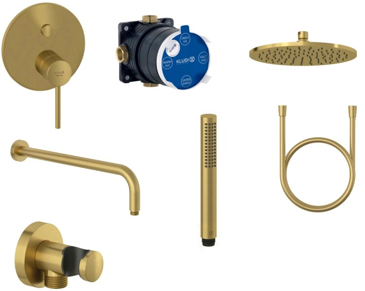 Душевой Комплект KLUDI BOZZ 38658N076 7 в 1 верхний душ 300 мм