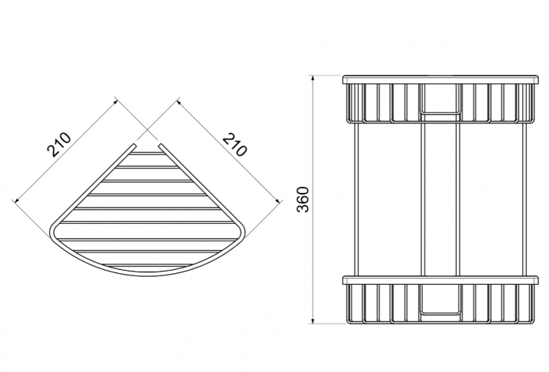 Полка угловая 2х ярусная TIMO Saona 13082/17 brushed gold