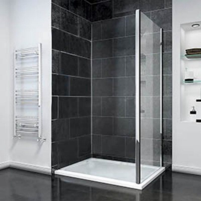 Боковая панель Veconi KP-14 Арт. KP14-100-01-C8 Стекло прозр./6 мм (980-1000/1950,хром)