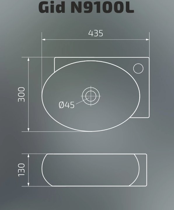 Раковина для ванной (Чаша слева) Gid N9100L