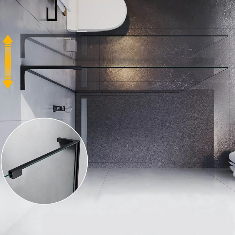 Душевая перегородка Veconi KR-77, KR77-120-01-C8 Стекло прозрачное/8 мм(1185-1200/2000)