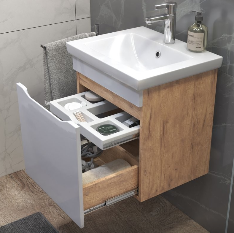 Тумба под раковину Grani 500-0-1 (Como 50) навесная дуб золотой