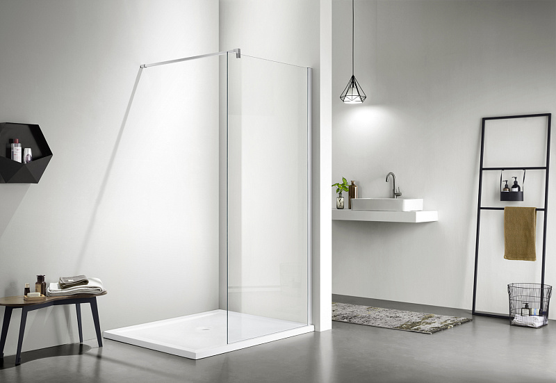 Душевая перегородка Walk-in 800*1950 AZ-NAR6310 CHICAGO прозр ст 8мм,EasyClean кршт 1000мм, проф срб