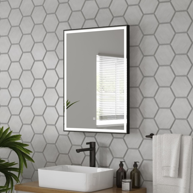 Зеркало "Strong Black Led" 700х1000 ЗЛП136