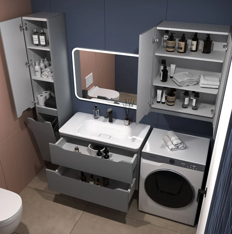 Тумба под раковину без столешницы Style Line Марелла 70 подвесная, антискрейтч, серая