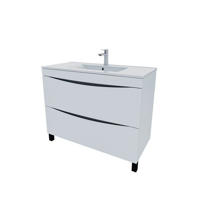 Тумба с умывальником, напольная, 100 см, белая, Cloud, IDDIS, CLO10WFi95K