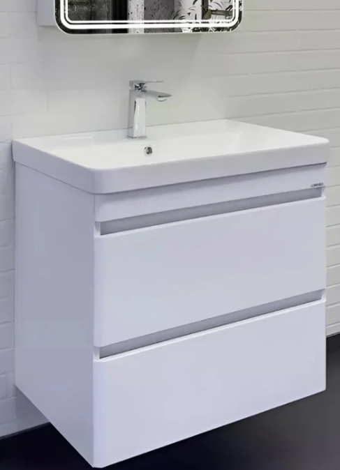 Тумба-умывальник "Енисей-80П2" белый глянец с раковиной COMFORTY 4480
