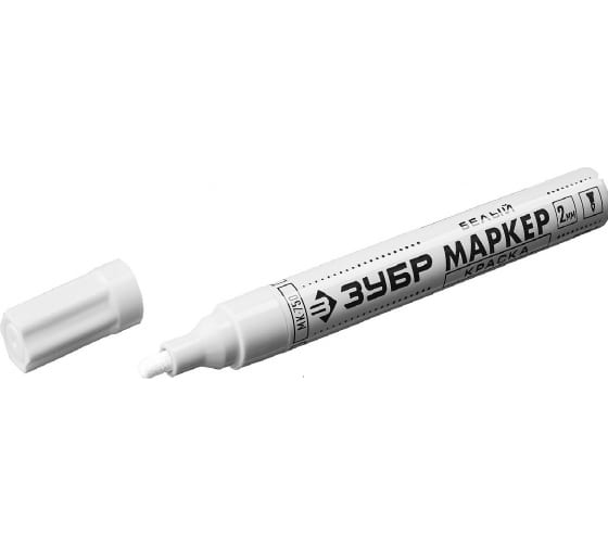 Маркер-краска ЗУБР МК-750 белый, круглый наконечник 06325-8
