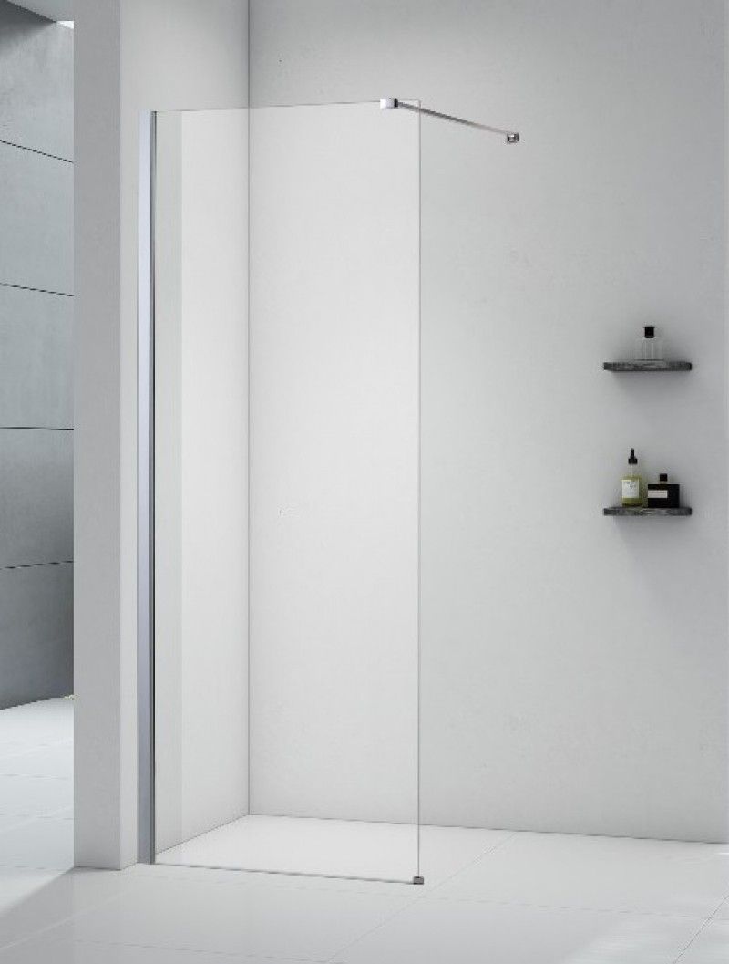 Шторка для ванны AliAs 8мм 1500х450мм. прозрачное фурнитура хром.