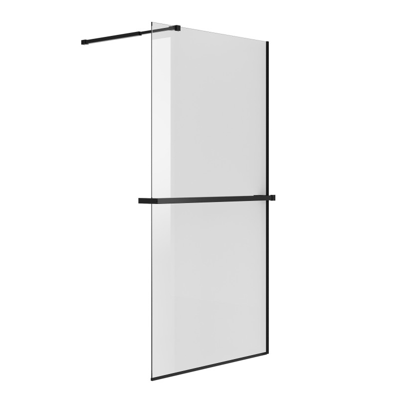 Душевая перегородка Niagara Nova NG-670-90ВLACK (90х195) черный мат,стекло прозр,с полкой,1 место