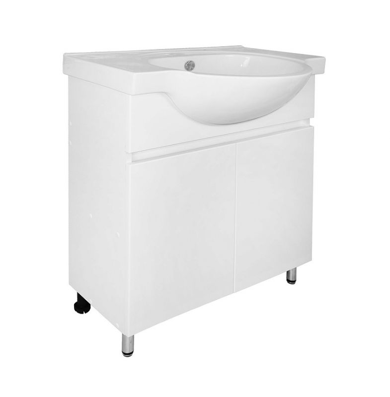 Тумба Loranto Ирис 70Н напольная, с раковиной Teo 70, белый (CS00093566)