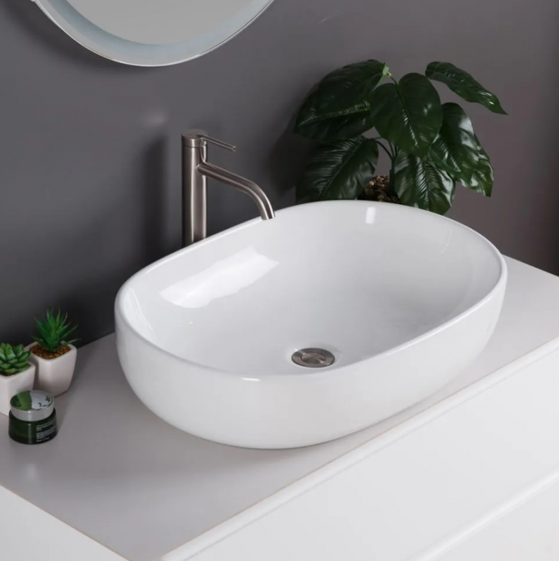 Раковина накладная 60x42 белый BB1084 BelBagno (Донный клапан приобретается отдельно) (256916)