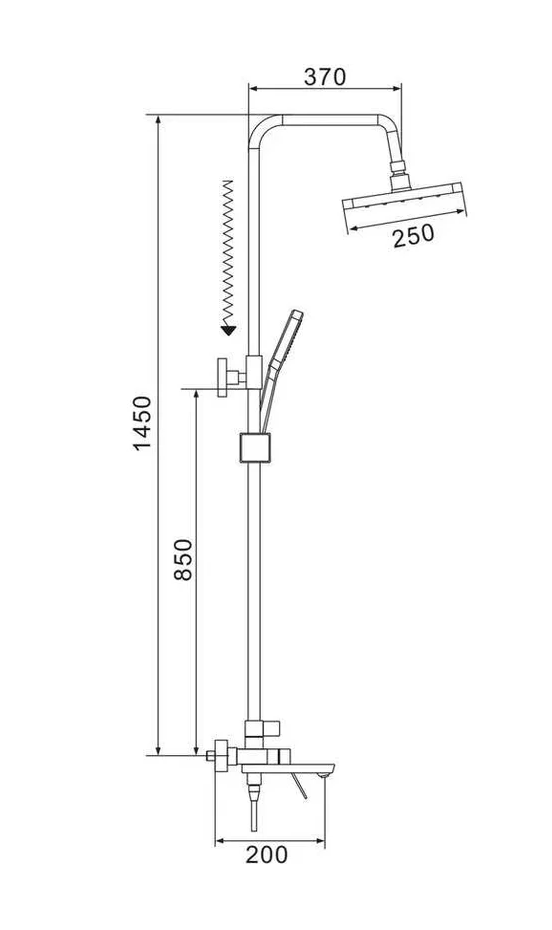Душевая система SHEVANIK S4336G золото сатин