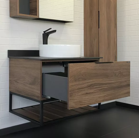 Тумба Порто-75 дуб тёмно-коричневый под раковину Comforty 9110